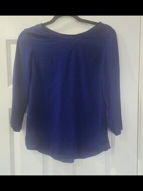 Aerie Long-Sleeve Scoop Neck Top in Royal Blue